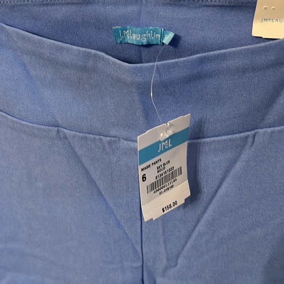 J McLaughlin Women’s (6) Sky Blue Masie Pants Pull On Stretch Straight Leg NWT - Picture 2 of 6